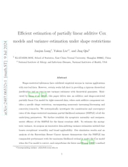 Efficient estimation of partially linear additive Cox models and
  variance estimation under shape restrictions