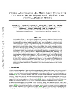 FinCon: A Synthesized LLM Multi-Agent System with Conceptual Verbal
  Reinforcement for Enhanced Financial Decision Making