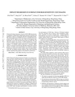 Implicit Regression in Subspace for High-Sensitivity CEST Imaging