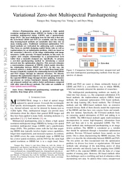 Variational Zero-shot Multispectral Pansharpening