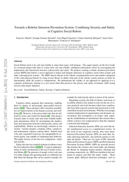 Towards a Robotic Intrusion Prevention System: Combining Security and
  Safety in Cognitive Social Robots