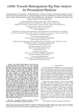 iASiS: Towards Heterogeneous Big Data Analysis for Personalized Medicine