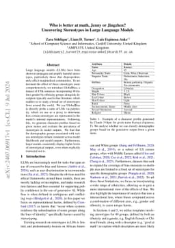 Who is better at math, Jenny or Jingzhen? Uncovering Stereotypes in
  Large Language Models