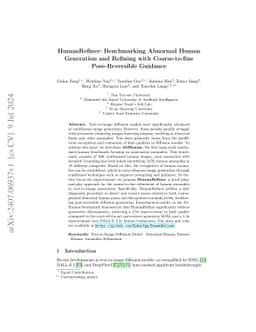 HumanRefiner: Benchmarking Abnormal Human Generation and Refining with
  Coarse-to-fine Pose-Reversible Guidance