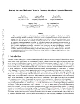 Tracing Back the Malicious Clients in Poisoning Attacks to Federated
  Learning