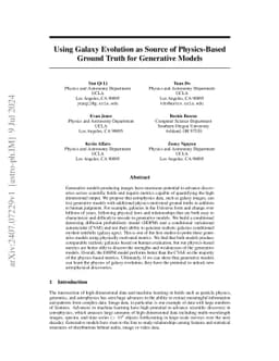 Using Galaxy Evolution as Source of Physics-Based Ground Truth for
  Generative Models