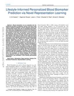 Lifestyle-Informed Personalized Blood Biomarker Prediction via Novel
  Representation Learning