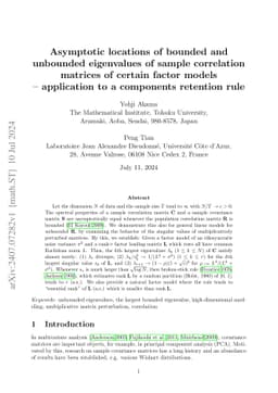 Asymptotic locations of bounded and unbounded eigenvalues of sample
  correlation matrices of certain factor models -- application to a components
  retention rule