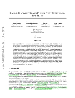 Causal Discovery-Driven Change Point Detection in Time Series