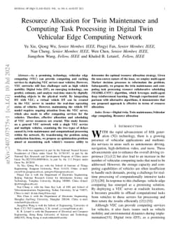 Resource Allocation for Twin Maintenance and Computing Task Processing
  in Digital Twin Vehicular Edge Computing Network