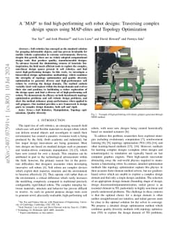 A 'MAP' to find high-performing soft robot designs: Traversing complex
  design spaces using MAP-elites and Topology Optimization