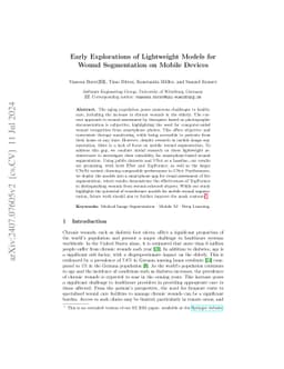 Early Explorations of Lightweight Models for Wound Segmentation on
  Mobile Devices