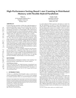High-Performance Sorting-Based k-mer Counting in Distributed Memory with
  Flexible Hybrid Parallelism