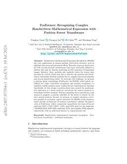 PosFormer: Recognizing Complex Handwritten Mathematical Expression with
  Position Forest Transformer