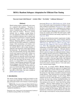 ROSA: Random Subspace Adaptation for Efficient Fine-Tuning