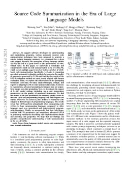 Source Code Summarization in the Era of Large Language Models