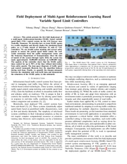 Field Deployment of Multi-Agent Reinforcement Learning Based Variable
  Speed Limit Controllers