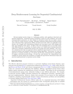 Deep Reinforcement Learning for Sequential Combinatorial Auctions