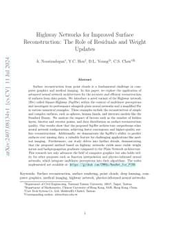 Highway Networks for Improved Surface Reconstruction: The Role of
  Residuals and Weight Updates