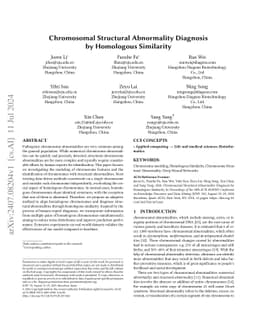 Chromosomal Structural Abnormality Diagnosis by Homologous Similarity