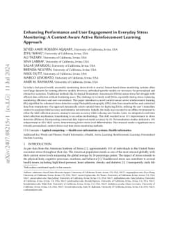 Enhancing Performance and User Engagement in Everyday Stress Monitoring:
  A Context-Aware Active Reinforcement Learning Approach