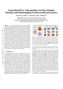 Generalized Face Anti-spoofing via Finer Domain Partition and
  Disentangling Liveness-irrelevant Factors