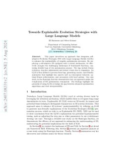 Towards Explainable Evolution Strategies with Large Language Models