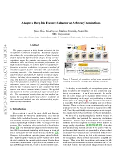 Adaptive Deep Iris Feature Extractor at Arbitrary Resolutions
