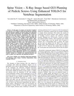 Spine Vision X-Ray Image based GUI Planning of Pedicle Screws Using
  Enhanced YOLOv5 for Vertebrae Segmentation