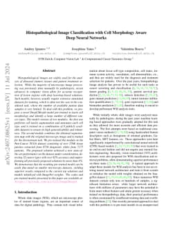Histopathological Image Classification with Cell Morphology Aware Deep
  Neural Networks