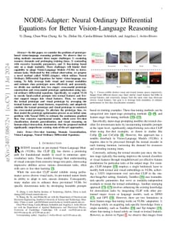 NODE-Adapter: Neural Ordinary Differential Equations for Better
  Vision-Language Reasoning