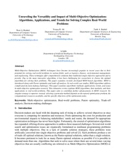 Unraveling the Versatility and Impact of Multi-Objective Optimization:
  Algorithms, Applications, and Trends for Solving Complex Real-World Problems
