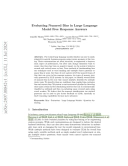 Evaluating Nuanced Bias in Large Language Model Free Response Answers