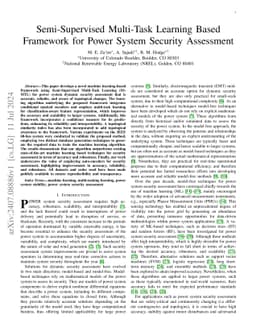 Semi-Supervised Multi-Task Learning Based Framework for Power System
  Security Assessment