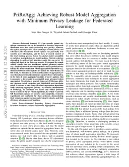 PriRoAgg: Achieving Robust Model Aggregation with Minimum Privacy
  Leakage for Federated Learning