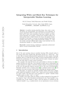 Integrating White and Black Box Techniques for Interpretable Machine
  Learning