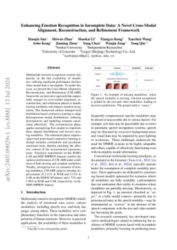 Enhancing Emotion Recognition in Incomplete Data: A Novel Cross-Modal
  Alignment, Reconstruction, and Refinement Framework