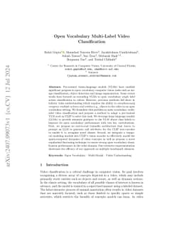 Open Vocabulary Multi-Label Video Classification