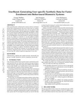 UserBoost: Generating User-specific Synthetic Data for Faster Enrolment
  into Behavioural Biometric Systems