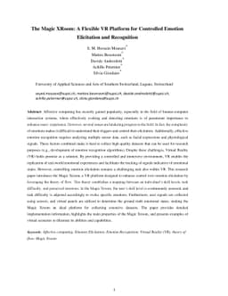 The Magic XRoom: A Flexible VR Platform for Controlled Emotion
  Elicitation and Recognition