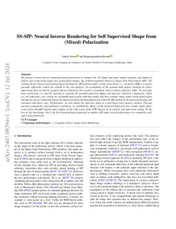 SS-SfP:Neural Inverse Rendering for Self Supervised Shape from (Mixed)
  Polarization