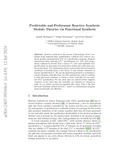 Predictable and Performant Reactive Synthesis Modulo Theories via
  Functional Synthesis
