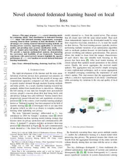 Novel clustered federated learning based on local loss