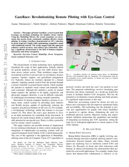 GazeRace: Revolutionizing Remote Piloting with Eye-Gaze Control