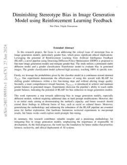 Diminishing Stereotype Bias in Image Generation Model using
  Reinforcemenlent Learning Feedback