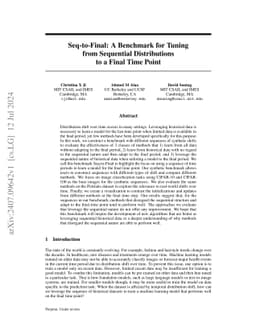 Seq-to-Final: A Benchmark for Tuning from Sequential Distributions to a
  Final Time Point