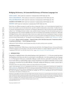 Bridging Dictionary: AI-Generated Dictionary of Partisan Language Use