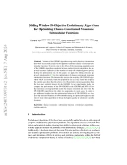 Sliding Window Bi-Objective Evolutionary Algorithms for Optimizing
  Chance-Constrained Monotone Submodular Functions