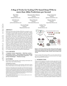 A Bag of Tricks for Scaling CPU-based Deep FFMs to more than 300m
  Predictions per Second