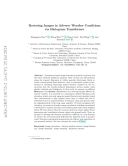 Restoring Images in Adverse Weather Conditions via Histogram Transformer